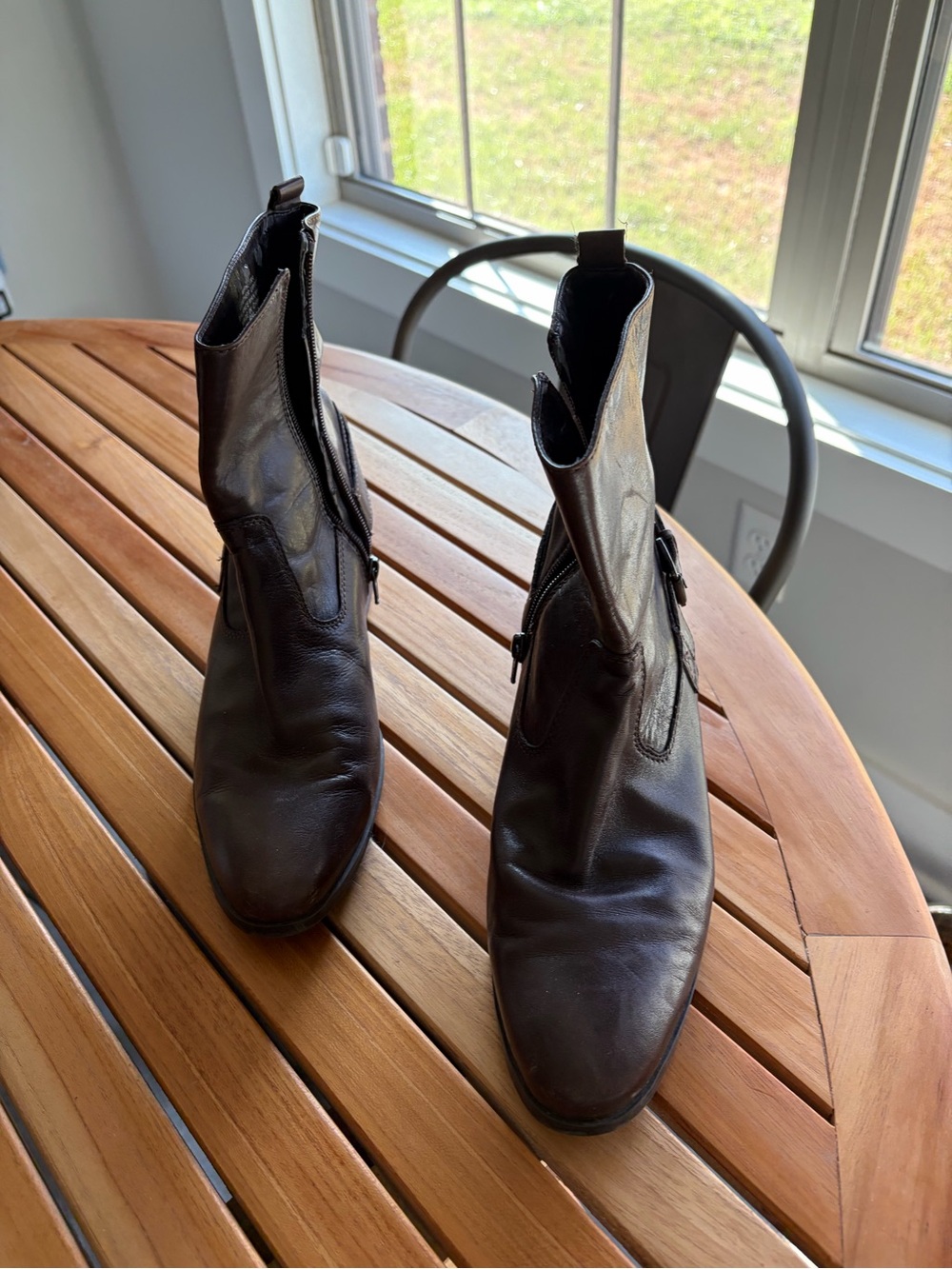 Marc Fisher HETRA Brown Leather Booties Size 9